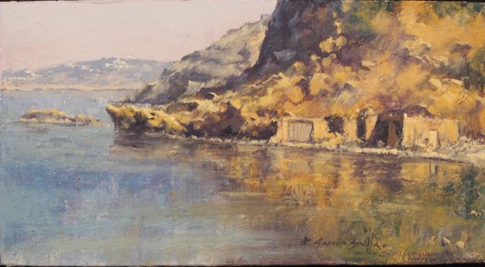 Cala Moli - Óleo madera preparada - 10x20